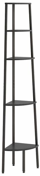 5 szintes fekete sarokpolc 45,5 x 31,5 x 180 cm