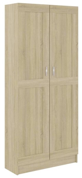Sonoma tölgy színű szerelt fa könyvszekrény 82,5x30,5x185,5 cm