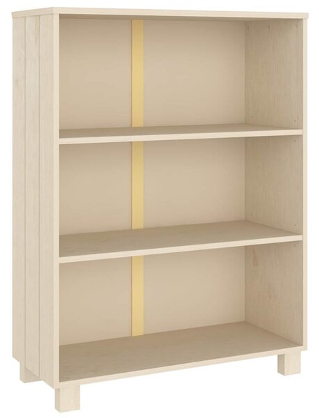 HAMAR mézbarna tömör fenyőfa könyvszekrény 85 x 35 x 112 cm