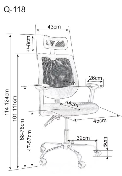 Fekete irodai szék FLEXISEAT Q-118RC