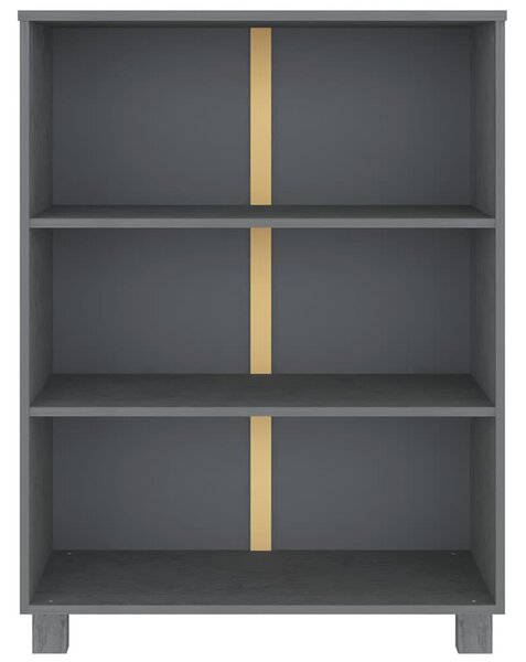 HAMAR sötétszürke tömör fenyőfa könyvszekrény 85 x 35 x 112 cm