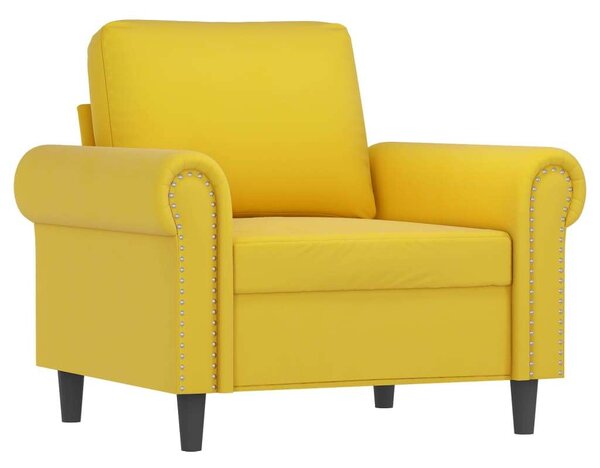 VidaXL sárga bársony kanapéfotel lábtartóval 60 cm