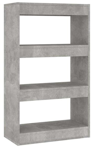 Betonszürke szerelt fa könyvszekrény/térelválasztó 60x30x103 cm