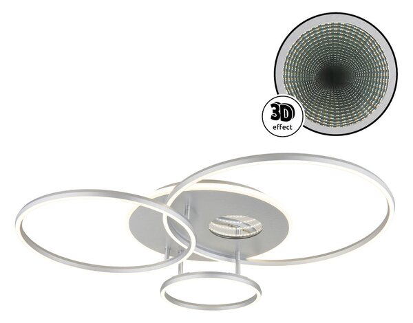 INVERTINA LED mennyezeti lámpa, ezüst, 90 cm, 54W, 2256 lm, 2700–6500 K
