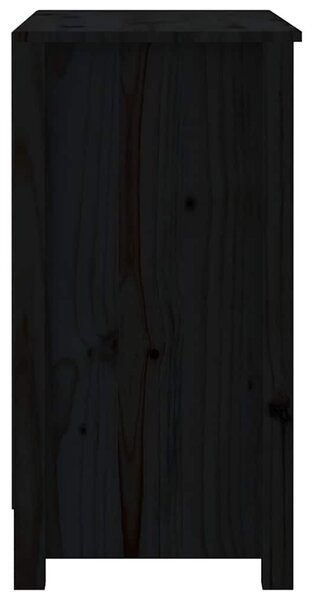 Fekete tömör fenyőfa könyvszekrény 80x35x68 cm