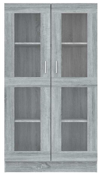 Szürke sonoma színű szerelt fa vitrinszekrény 82,5x30,5x150 cm