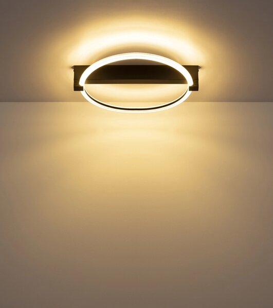 FLETCHER LED mennyezeti lámpa, matt fekete, 41,4 cm, 15W, 1320 lm, 3000 K