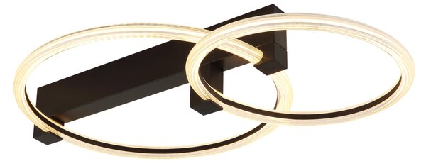 FLETCHER LED mennyezeti lámpa, matt fekete, 58 cm, 24W, 2100 lm, 3000 K