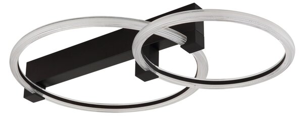 FLETCHER LED mennyezeti lámpa, matt fekete, 58 cm, 24W, 2100 lm, 3000 K