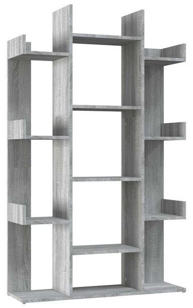 Szürke sonoma színű szerelt fa könyvszekrény 86 x 25,5 x 140 cm