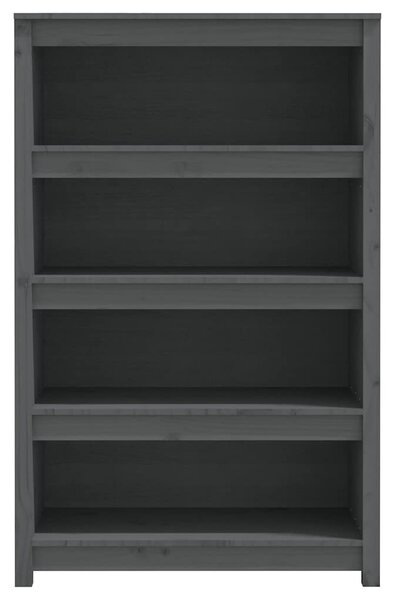 Szürke tömör fenyőfa könyvszekrény 80x35x126 cm