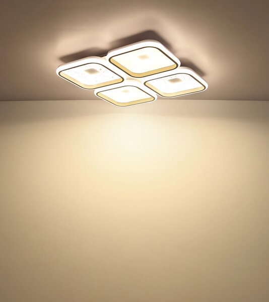 MOSAIKO LED mennyezeti lámpa, matt fehér, 54 cm, 55W, 2855 lm, 2700–6000 K