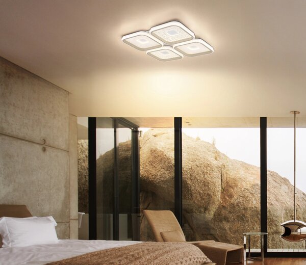 MOSAIKO LED mennyezeti lámpa, matt fehér, 54 cm, 55W, 2855 lm, 2700–6000 K