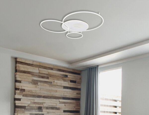 INVERTINA LED mennyezeti lámpa, matt fehér, 126,4 cm, 70W, 4599 lm, 2700–6500 K