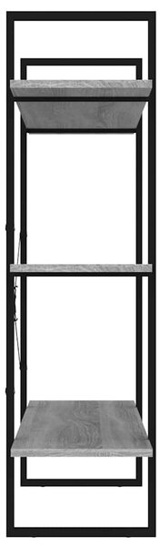 Szürke sonoma színű szerelt fa könyvszekrény 100 x 30 x 105 cm