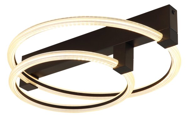 FLETCHER LED mennyezeti lámpa, matt fekete, 58 cm, 24W, 2100 lm, 3000 K
