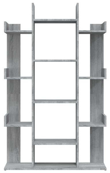 Szürke sonoma színű szerelt fa könyvszekrény 86 x 25,5 x 140 cm