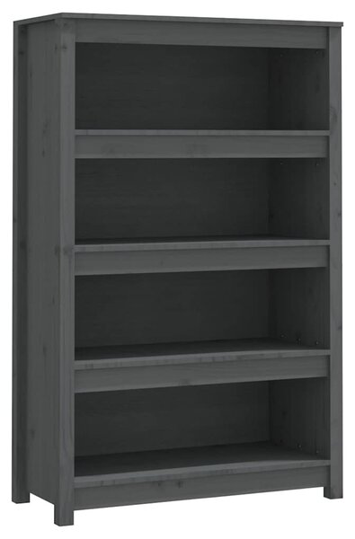 Szürke tömör fenyőfa könyvszekrény 80x35x126 cm
