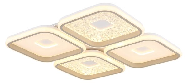 MOSAIKO LED mennyezeti lámpa, matt fehér, 54 cm, 55W, 2855 lm, 2700–6000 K