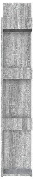 Szürke sonoma színű szerelt fa könyvszekrény 86 x 25,5 x 140 cm