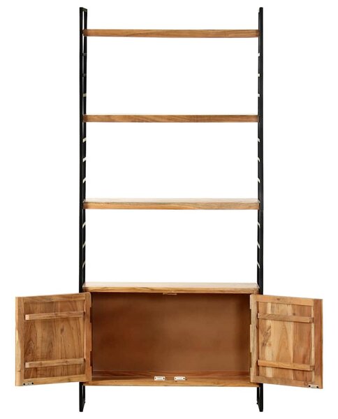 4-szintes tömör akácfa könyvespolc 80 x 30 x 180 cm