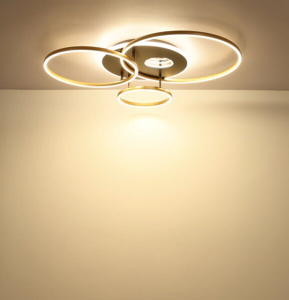 INVERTINA LED mennyezeti lámpa, matt arany, 90 cm, 54W, 2256 lm, 2700–6500 K