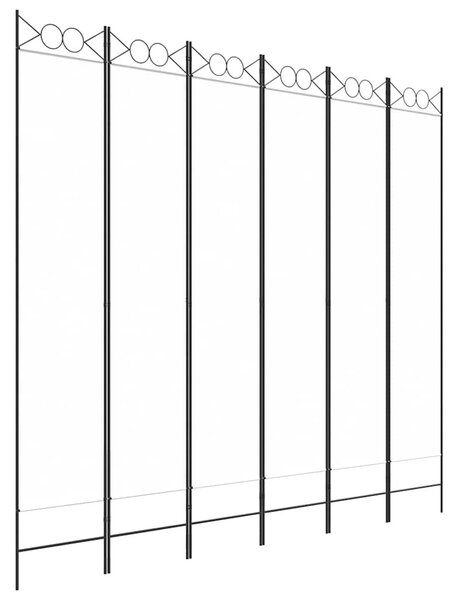 6-paneles fehér szövet térelválasztó 240x220 cm