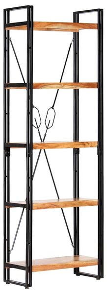 5 szintes tömör akácfa könyvespolc 60 x 30 x 180 cm