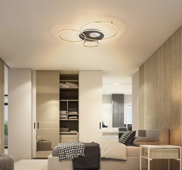 INVERTINA LED mennyezeti lámpa, matt arany, 90 cm, 54W, 2256 lm, 2700–6500 K