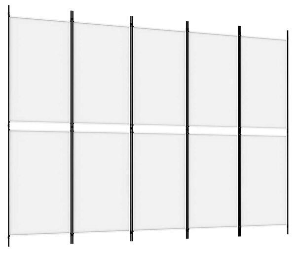 Fehér 5 paneles paraván 250x180 cm szövet