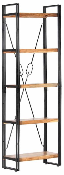 5 szintes tömör akácfa könyvespolc 60 x 30 x 180 cm