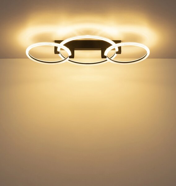 FLETCHER LED mennyezeti lámpa, matt fekete, 76,1 cm, 40W, 3340 lm, 3000 K