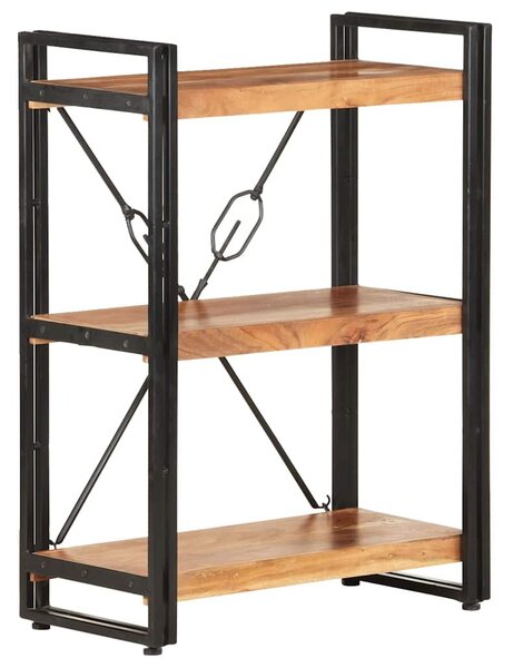 3 szintes tömör akácfa könyvespolc 60 x 30 x 80 cm