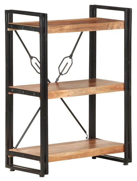 3 szintes tömör akácfa könyvespolc 60 x 30 x 80 cm