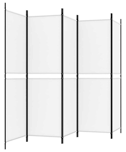 Fehér 5 paneles paraván 250x180 cm szövet