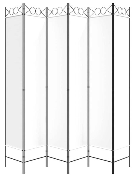 6-paneles fehér szövet térelválasztó 240x220 cm