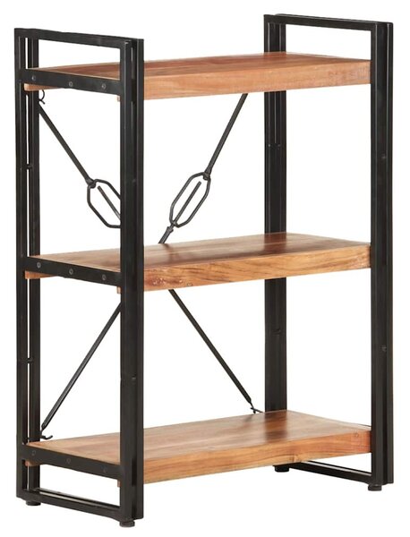 3 szintes tömör akácfa könyvespolc 60 x 30 x 80 cm