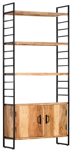 4-szintes tömör akácfa könyvespolc 80 x 30 x 180 cm