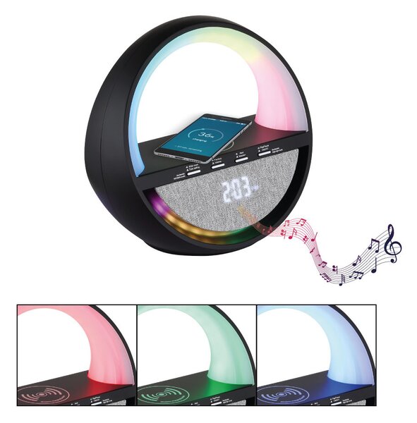 SOUNDRA LED asztali lámpa, matt fekete, 18,3 cm magas, 3,5W