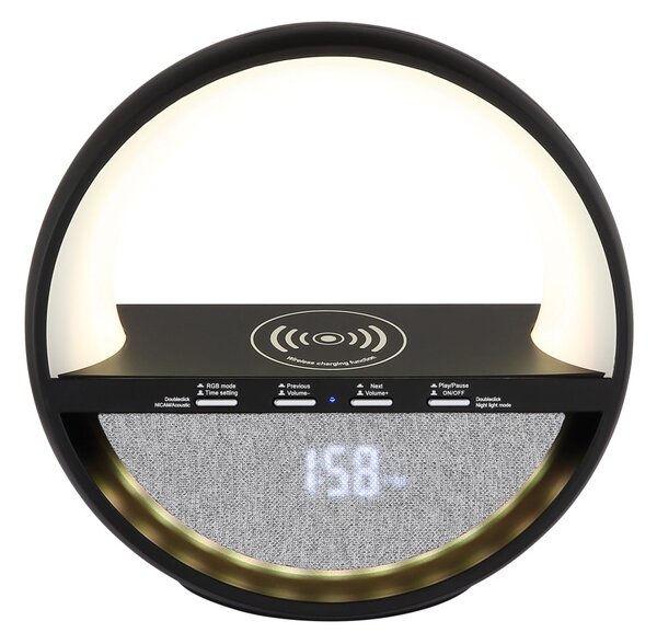 SOUNDRA LED asztali lámpa, matt fekete, 18,3 cm magas, 3,5W