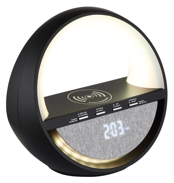 SOUNDRA LED asztali lámpa, matt fekete, 18,3 cm magas, 3,5W