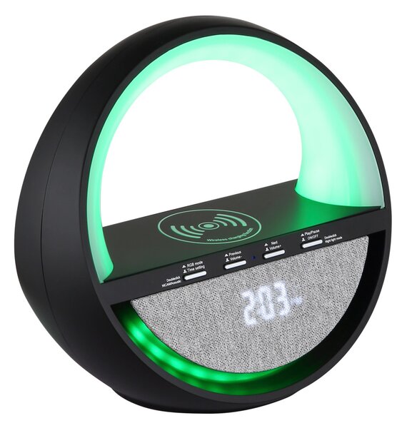 SOUNDRA LED asztali lámpa, matt fekete, 18,3 cm magas, 3,5W