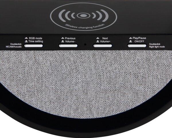 SOUNDRA LED asztali lámpa, matt fekete, 18,3 cm magas, 3,5W