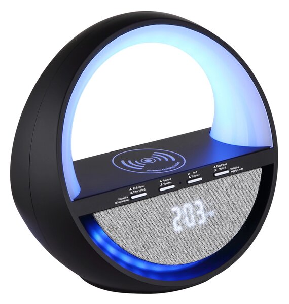 SOUNDRA LED asztali lámpa, matt fekete, 18,3 cm magas, 3,5W