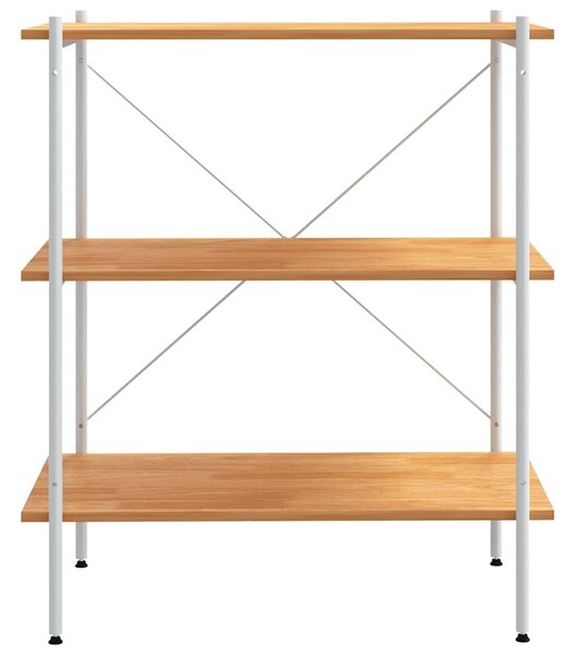 Fehér és tölgy 3 szintes polcrendszer 80x40x92 cm