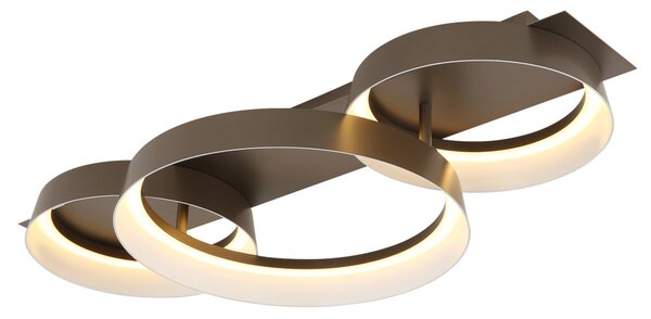 SYRAKUS LED mennyezeti lámpa, matt kávébarna, 26 cm, 12W, 629 lm, 3000 K