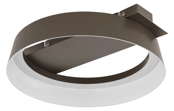 SYRAKUS LED mennyezeti lámpa, matt kávébarna, 26 cm, 12W, 629 lm, 3000 K