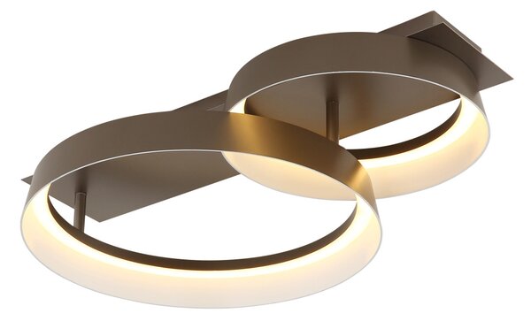 SYRAKUS LED mennyezeti lámpa, matt kávébarna, 26 cm, 12W, 629 lm, 3000 K