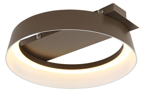 SYRAKUS LED mennyezeti lámpa, matt kávébarna, 26 cm, 12W, 629 lm, 3000 K