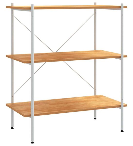Fehér és tölgy 3 szintes polcrendszer 80x40x92 cm